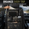 Black Polyester Car Seat Back Organizer with Multi-Pocket Hanging Storage