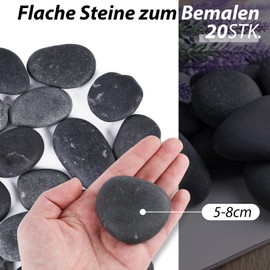 HAKACC Pack of 15 Flat Stones for Painting, Smooth Large Pebbles Decorative Stones Natural Stone Natural River Stone 4-7 cm for Colourful Painting & Decoration Flower Pots and Aquariums