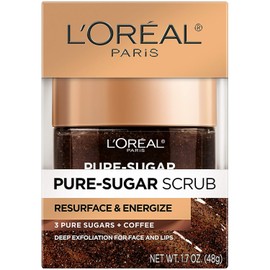 L'Oreal Paris Skincare Pure Sugar Face Scrub with Kona Coffee 1.7 oz instantly revitalizes and revitalizes skin for a soft glow / 로레알 파리 스킨케어 퓨어 슈가 페이스 스크럽과 코나 커피 1.7온스의 부드러운 광채 피부를 즉각적으로 되살리고 활력을 불어넣습니다