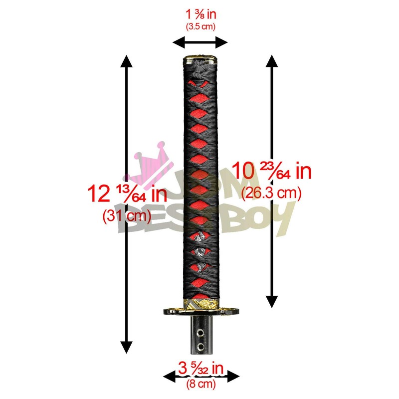 JDMBESTBOY Samurai Sword Black Red Shift Knob Shifter Alloy Katana