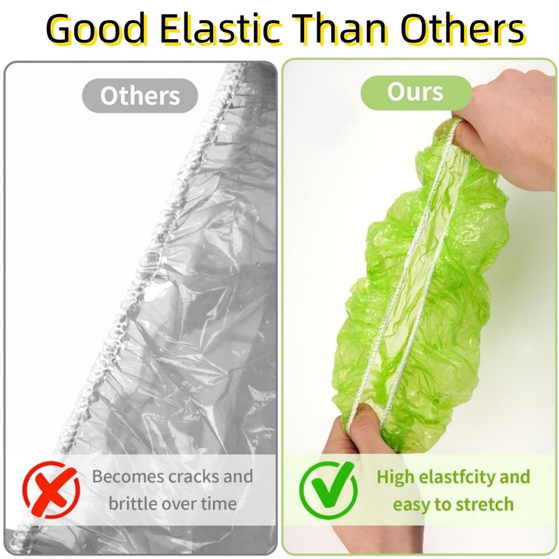 60 Pcs Reusable Food Covers, Clear Elastic Food Storage Covers