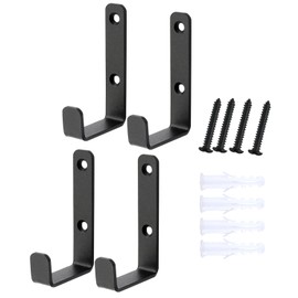 Vxcvzv 4PCS Heavy Duty Hooks, Black Ladder Hook for Garages Storage,Walls Hooks Heavy Duty for Tools, Workshop, Shed, L Shaped (Black)
