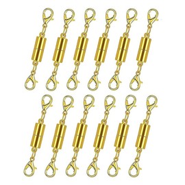 12 Pack Magnetic Necklace Clasps and Closures Necklace Jewelry Extender with Strong Magnet Magnetic Gold and Silver Plating Gift Stainless Steel Charm:_Gold-Regular