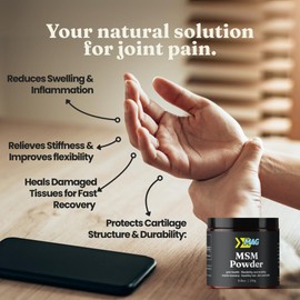 MAG Recovery MSM Powder – 100% Organic Sulfur Crystals for Joint Support, Muscle Recovery, and Skin Health – Non-GMO, Vegan, Gluten-Free, Lab-Tested – 250g