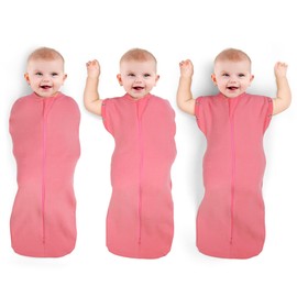 Elstey Transitional Swaddle, 2-Way Zipper Warm & Cozy Baby Sleep Sack, 3-6 Months Arms Up Swaddles Pod, Newborn Swaddle Blankets Winter Baby Essentials for Boys Girls