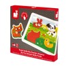 Janod Tast-Puzzle aus Holz, Meine ersten Tiere, 4 Teile, Kinder-Puzzle