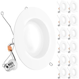 Sunco 12 Pack 6 Inch LED Can Lights, Retrofit Recessed Lighting, Smooth Trim, 965 LM, 13W (75W Equivalent), 5000K Daylight, Dimmable, Damp Rated UL