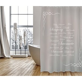 MSV Shower Curtain, Grey/Brown, Unique Size