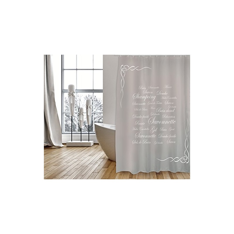 MSV Shower Curtain, Grey/Brown, Unique Size