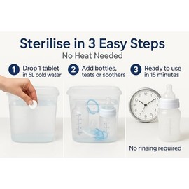 Milton Sterilising Tablets – 2 Pack (56 Tablets Total) | Cold Water Baby Bottle Steriliser | Kills 99.9% of Germs | Fast & Easy | Travel-Friendly | Trusted UK Brand