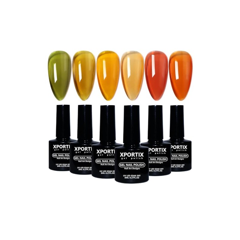 Xportix 6 pcs Jelly Gel Nail Polish Set - Spring