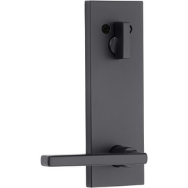 Kwikset 971HFLSQF-514 Single Cylinder Interior Halifax Lever Trim with Square Full Escutcheon Matte Black Finish