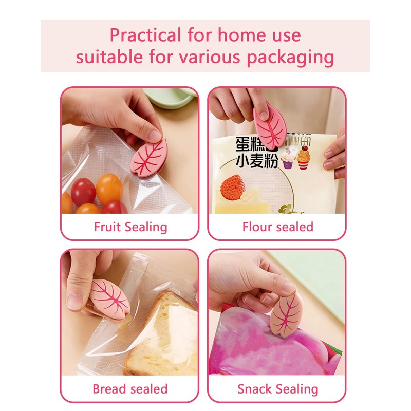 Magnetic Clips for Refrigerator 4-Leaf Plant-Inspired Bag Clips for Food