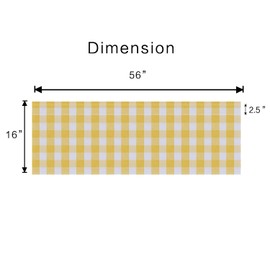 UPOPO 2 cortinas Valences Buffalo Check para cocina, estilo clásico, a cuadros, estilo granja, cenefa para ventana, sala de estar, recámara, bolsillo para barra, color amarillo y blanco, 56 x 16 pulgadas