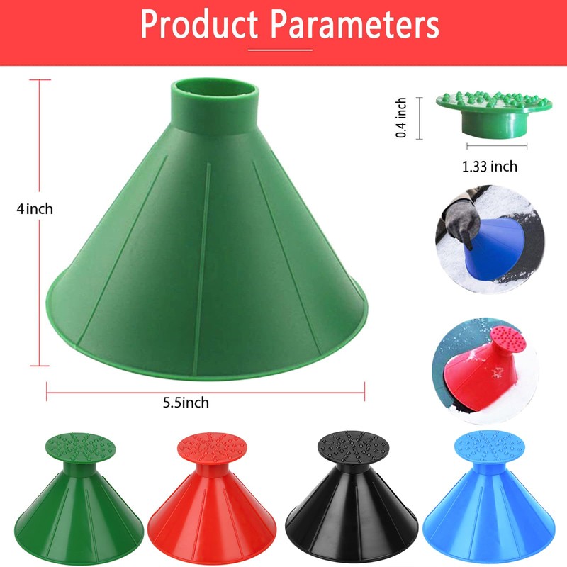 4 Pack Magical Ice Scraper, Round Snow Scraper for Car