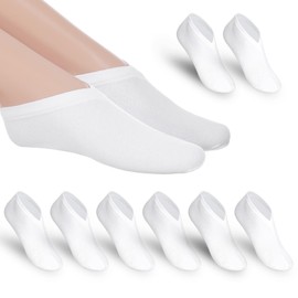 Nogeqi 4 Paar Feuchtigkeitsspendende Socken Über Nacht, Kosmetische Fußmaske Socken Fußpflege, Anti-Rutsch Fersensocken Baumwolle für Hornhaut Entfernen, Trockene Rissige Füße für Damen Und Herren