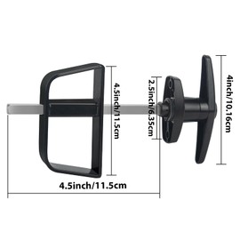 Shed Door Latch T-Handle Lock Kit with 5 Keys EFFIBUILD 4.5" Stem Storage Barn Shed Door Hardware Lock Set for Playhouses, Chicken Coops,Camper Black