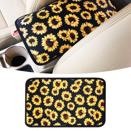 Yonput 1 PC Armrest Cover Pad, Printing Cushion Pad Protector Universal Car Decor Accessories, Stylish Pattern Design Car Armrest Cover (Sunflower)
