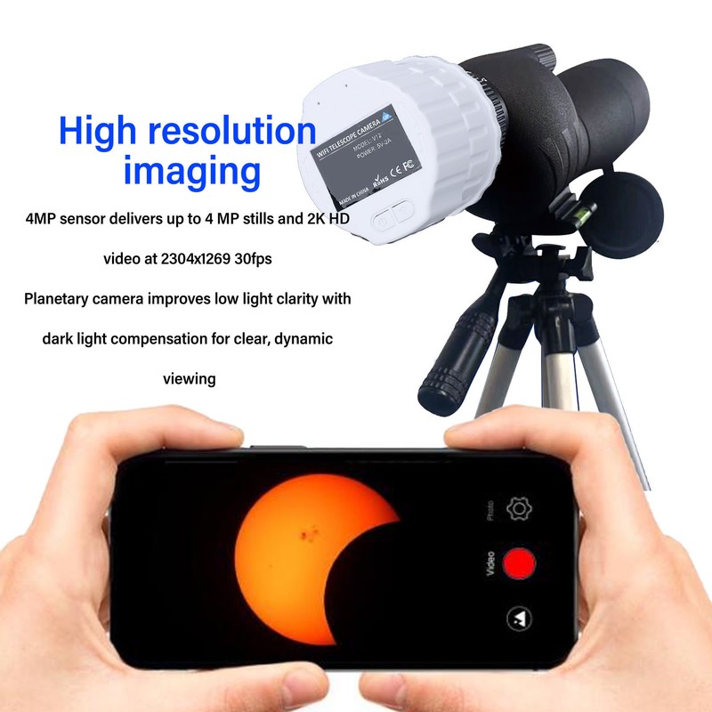 WiFi Wireless Digital Eyepiece 4MP 2K Video Recording Built in