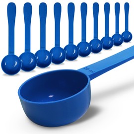10pc Kit, RE-GEN 20ml Reusable Long Handle Plastic Measuring Spoon Scoops Dosing Spoons | Ideal for Liquids, Powders, Granules, Home, Kitchen, Catering, Healthcare, Fitness