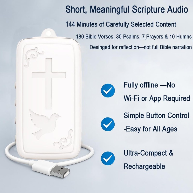 Mini Bible Player – Key-Sized KJV Audio Scripture Device with