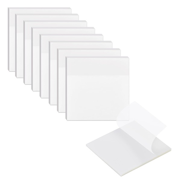 8 Pads Transparent Sticky Notes, 3x3 inch Clear Sticky Notes,