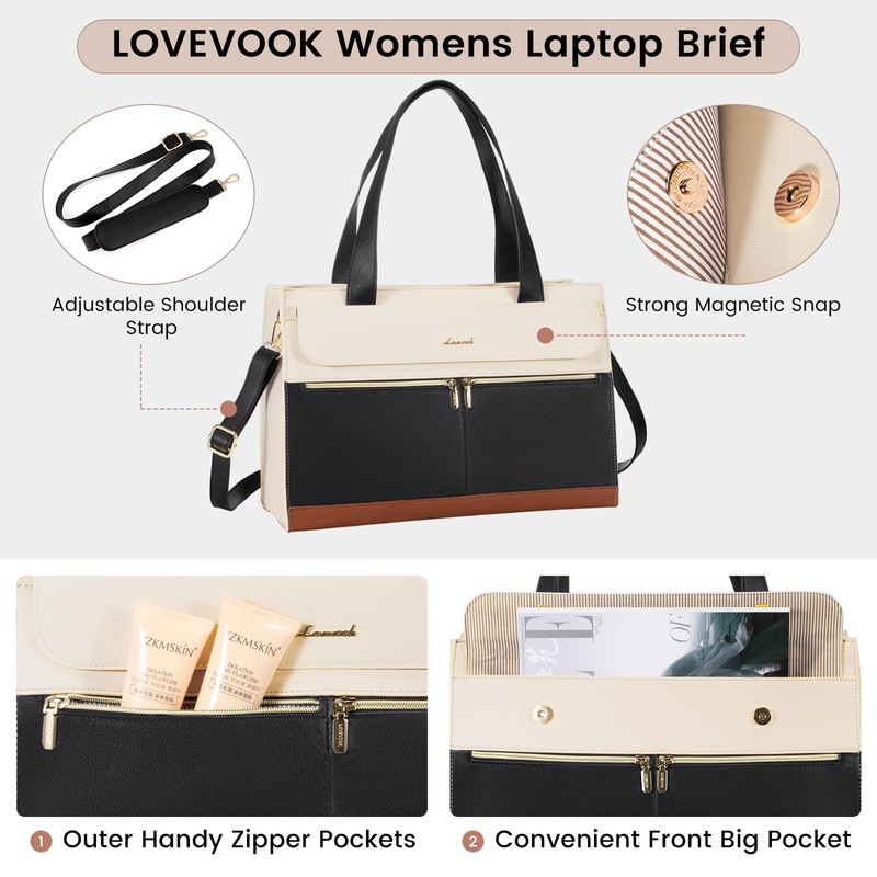 LOVEVOOK Laptop Bag for Women 17.3 Inch Laptop Tote Work