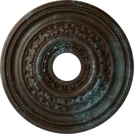 Ekena Millwork CM17OLBBS Orleans Ceiling Medallion, 17 5/8"OD X 3 5/8"ID X 1 7/8"P, Hand-Painted Bronze Blue Patina