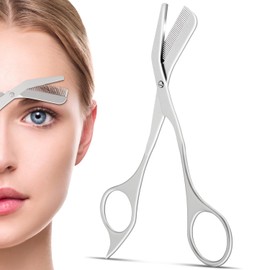 Tijeras de corte de cejas con peine, regalos para hombres y mujeres, kit de aseo de precisión