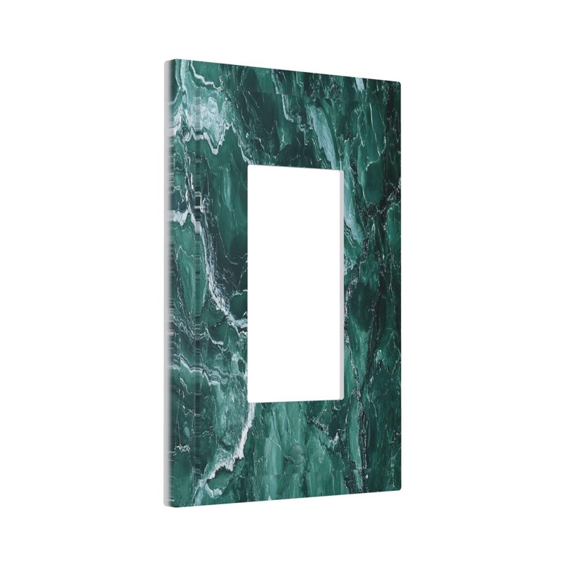 Nijuodnijir Decorative Outlet Covers Green Marble White Lines 1 Gang