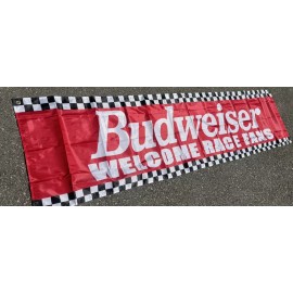 Budweiser Racing  Welcome Race Fans Banner 2 Ft By 8ft