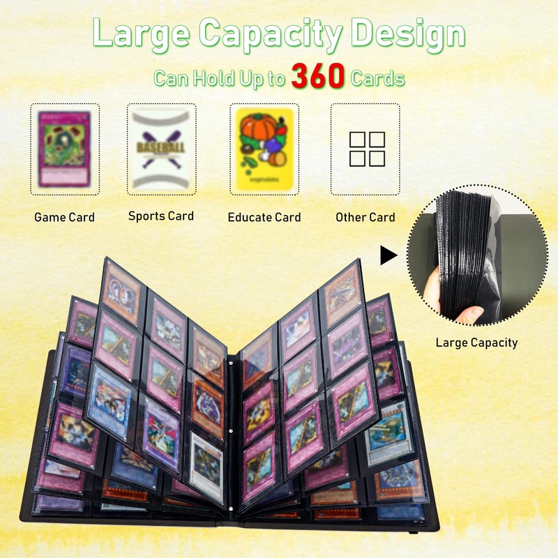 CGFGHHUY Card Binder 9 Pocket Trading Card Album Folder 360