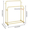 Laiensia Double Rods Garment Rack with Wheels, Clothing Rack for