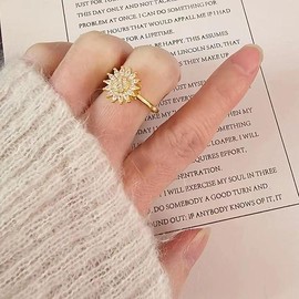 Spinning Sunflower Ring for Anxiety Relief - Perfect Christmas and New Year Gift