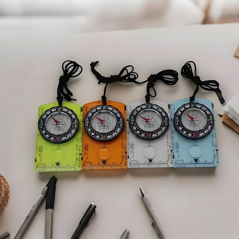 4 Compasses for Navigation, Adjustable Declination, Magnifier, Ruler and Scale,