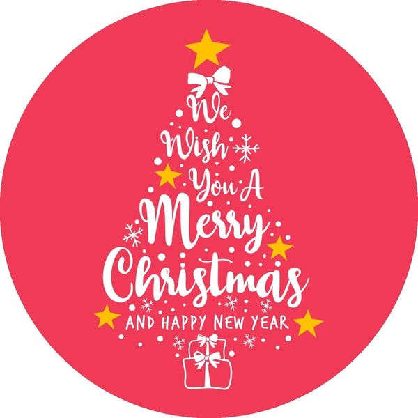 Pack of 48 Christmas Stickers for Crafts (45 mm) Merry