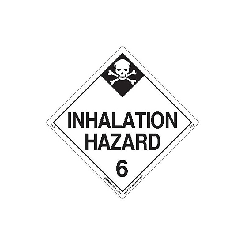Labelmaster Z-EZ29 Inhalation Hazard Hazmat Placard, Worded, E-Z Removable Vinyl