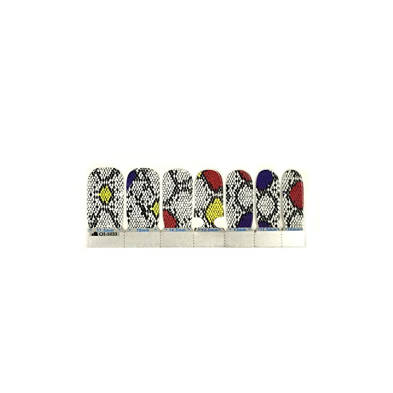 Wrapables Decorative Nail Wraps Nail Stickers Nail Decal, Rainbow Snake