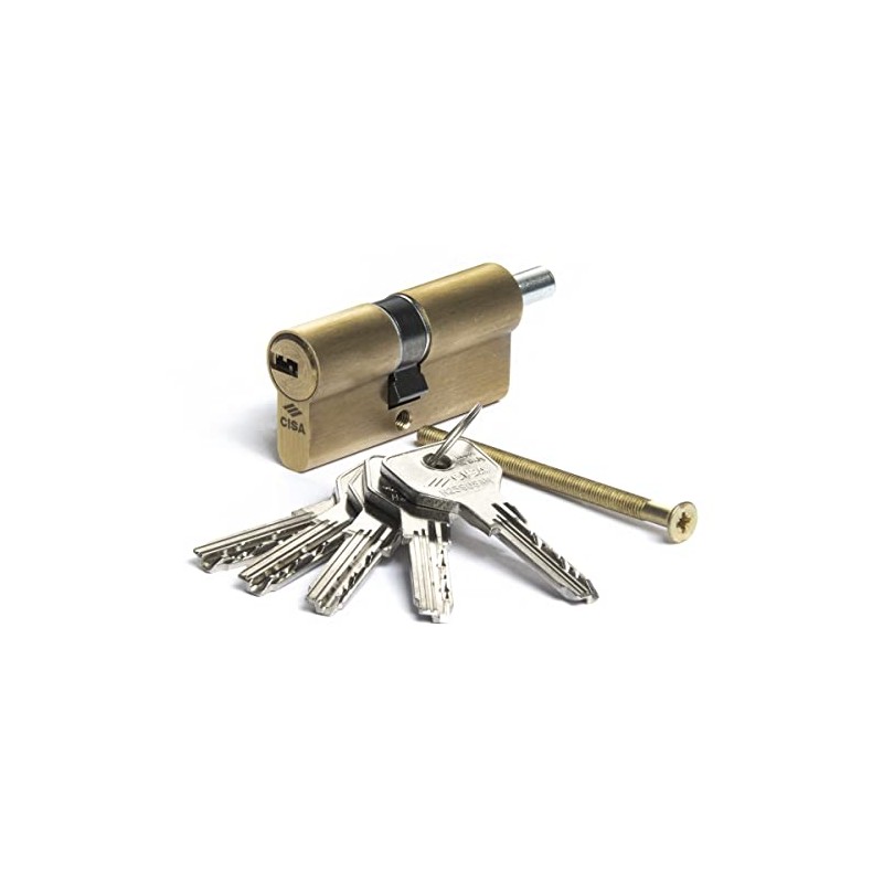CISA 0E302 Asix European Cylinder, Frosted Brass, 30/35