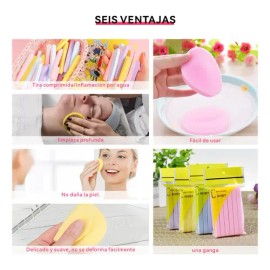 120 Pc Esponja Facial Comprimida Para Limpieza Y Exfoliación                                                                                          