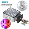 Partsam 2x Dual Revolution Amber/Red/Purple Square Double Face 38 Diode