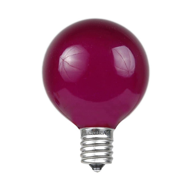Novelty Lights 25 Pack G40 Purple Outdoor Globe Bulbs, Light