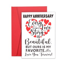 ARKUKU Anniversary Wedding Card Gifts for Him Her Happy Anniversary Cards for Wife Husband Romantic Anniversary Gifs for Couple Boyfriend Men First Anniversary Day Gifts