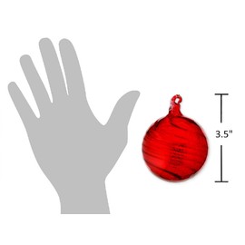 The Bridge Collection 3.5" Red Mercury Glass-Style Ball Ornament - Ruby Red Christmas Ornament - Vibrant Swirled Drop Ornament