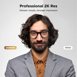 UGREEN 2K Webcam, Webcam for PC Ultra HD 1440P Computer Camera with Microphone, PC Camera with Privacy Cover, USB-A Web Camera for Streaming, Conferencing, Video Calling, Zoom, Skype, Teams, Facetime