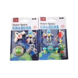 papelería laxia 4 Sets De Gomas Espaciales Astronauta Premium 4pz C/u Kawaii