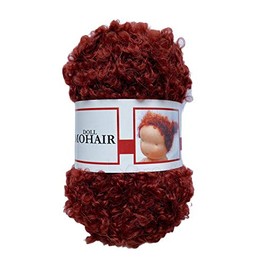 De witte Engel Puppenhaar Mohair Blouclé Yarn for Waldorf/Steiner Dolls 50 g (Red Brown)