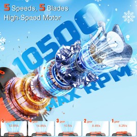 10000mAh Portable Personal Waist Neck Rechargeable Fan, 5 Speeds 10500RPM Turbo Airflow, 25-Hour Runtime, Versatile Personal Hands-Free & Wearable Clip Belt Fan for Camping, Jobsite, Outdoor, Travel