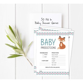 Inkdotpot 50 Prediction Cards For Baby Shower Game Jungle Animals Party Supplies-Fun Baby Shower Game Favors