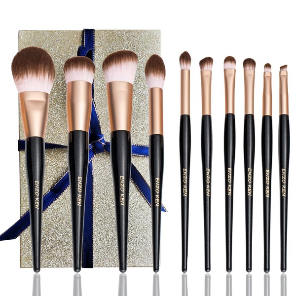 Elegant Natural Goat Hair Make Up Brush Set with Gift